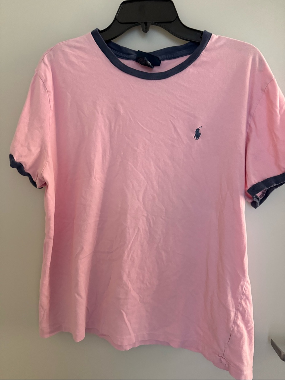 Polo Ralph Lauren Men’s Pink Ringer Tee with Navy Trim